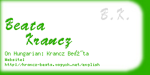 beata krancz business card